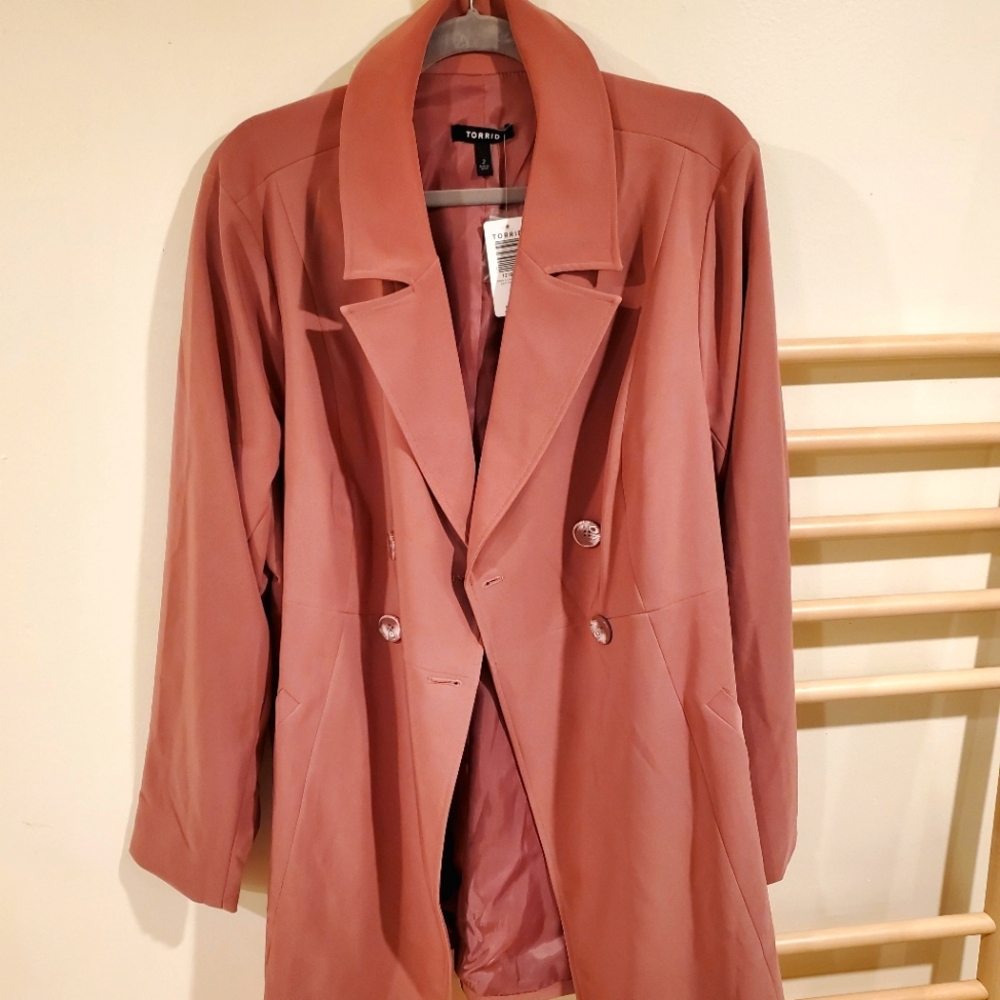 *NWT* Torrid Walnut A-Line Trench Coat | Blush Pink | SZ 2X/18-20